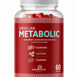 Metabolic Green Line 60 Cápsulas – Termogênico 100% Natural com Guaraná, Cafeína e Taurina para Energia e Queima de Gordura