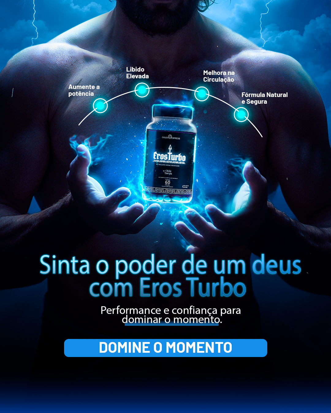 Eros Turbo Green Express 60 Cápsulas – Estimulante Sexual Masculino para Alta Performance, Libido e Energia