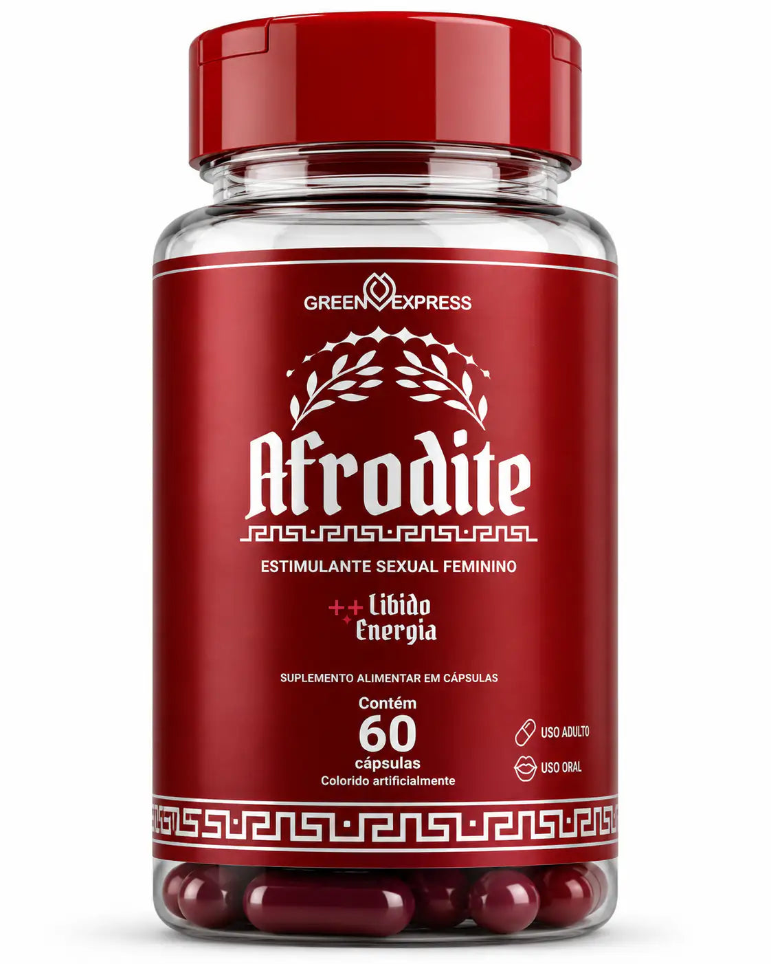 Afrodite Green Express 60 Cápsulas – Estimulante Sexual Feminino para Libido e Energia