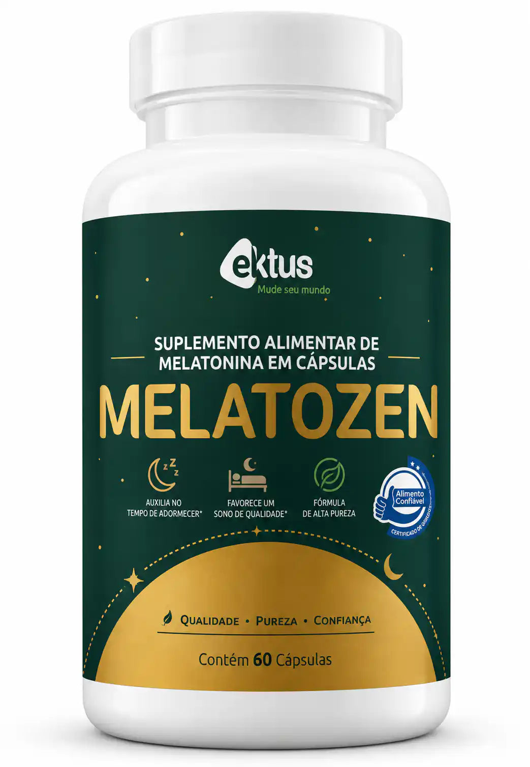 Suplemento Melatozen 60 Cápsulas (Ektus) – Melatonina, Triptofano e Fim da Insônia (Vitadrop)