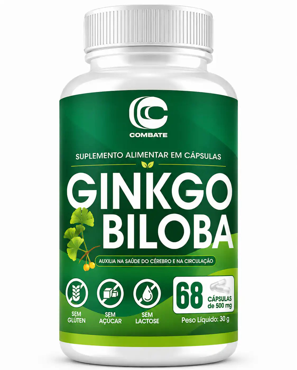 Ginkgo Biloba 60 Cápsulas (Combate) – Saúde do Cérebro, Foco e Circulação (Vitadrop)