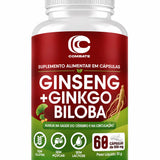 Ginseng + Ginkgo Biloba 60 Cápsulas (Combate) – Memória, Foco, Energia e Circulação (Vitadrop)