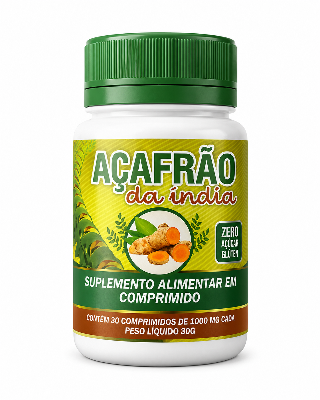 Açafrão da Índia com Cúrcuma 1000 mg – 30 Comprimidos
