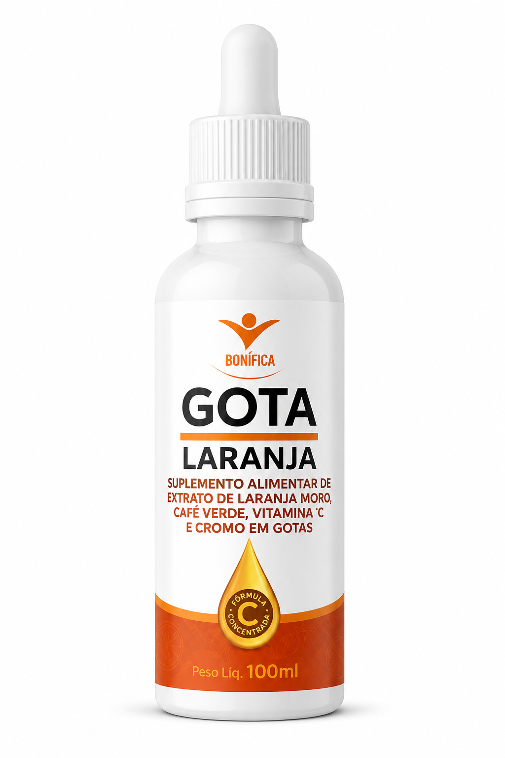 Gota Laranja Bonífica 100ml – Extrato de Laranja Moro, Café Verde, Vitamina C e Cromo | Ativador Metabólico