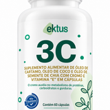 3C Ektus 60 Cápsulas – Óleo de Cártamo, Coco, Chia, Cromo e Vitamina E (Ektus)