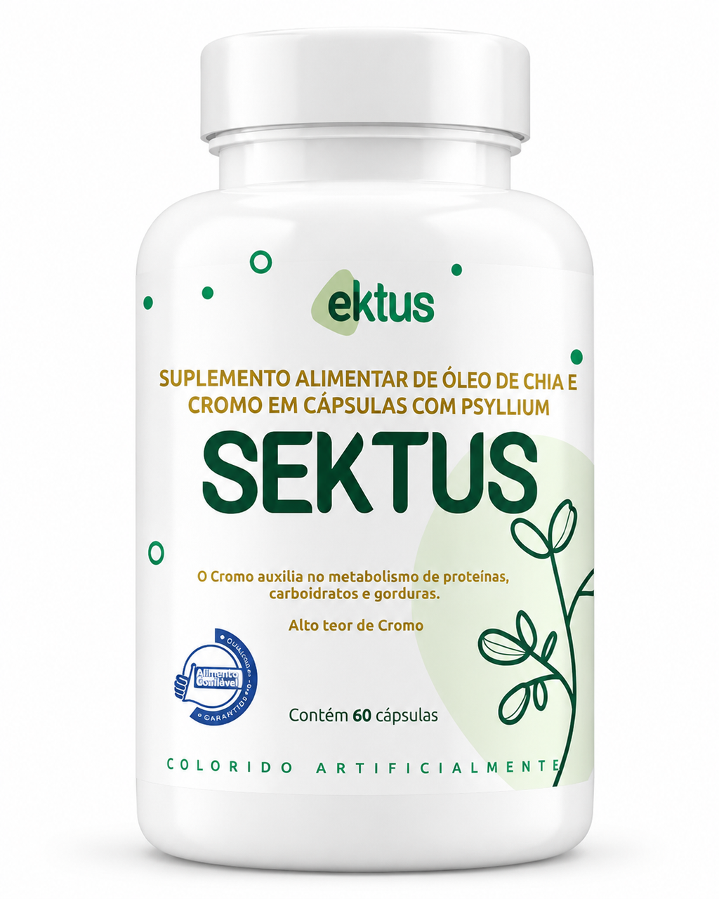 Sektus Ektus 60 Cápsulas – Óleo de Chia, Psyllium e Alto Teor de Cromo para Controle Metabólico (Ektus)