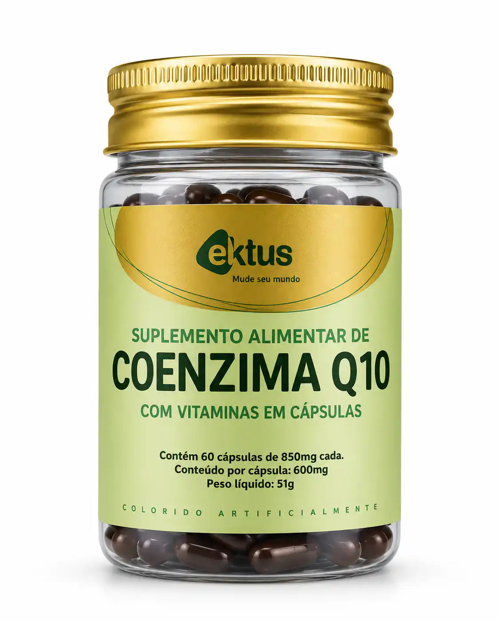 Coenzima Q10 com Vitaminas Ektus 60 Cápsulas – Energia Celular, Saúde Cardiovascular e Longevidade (Ektus)