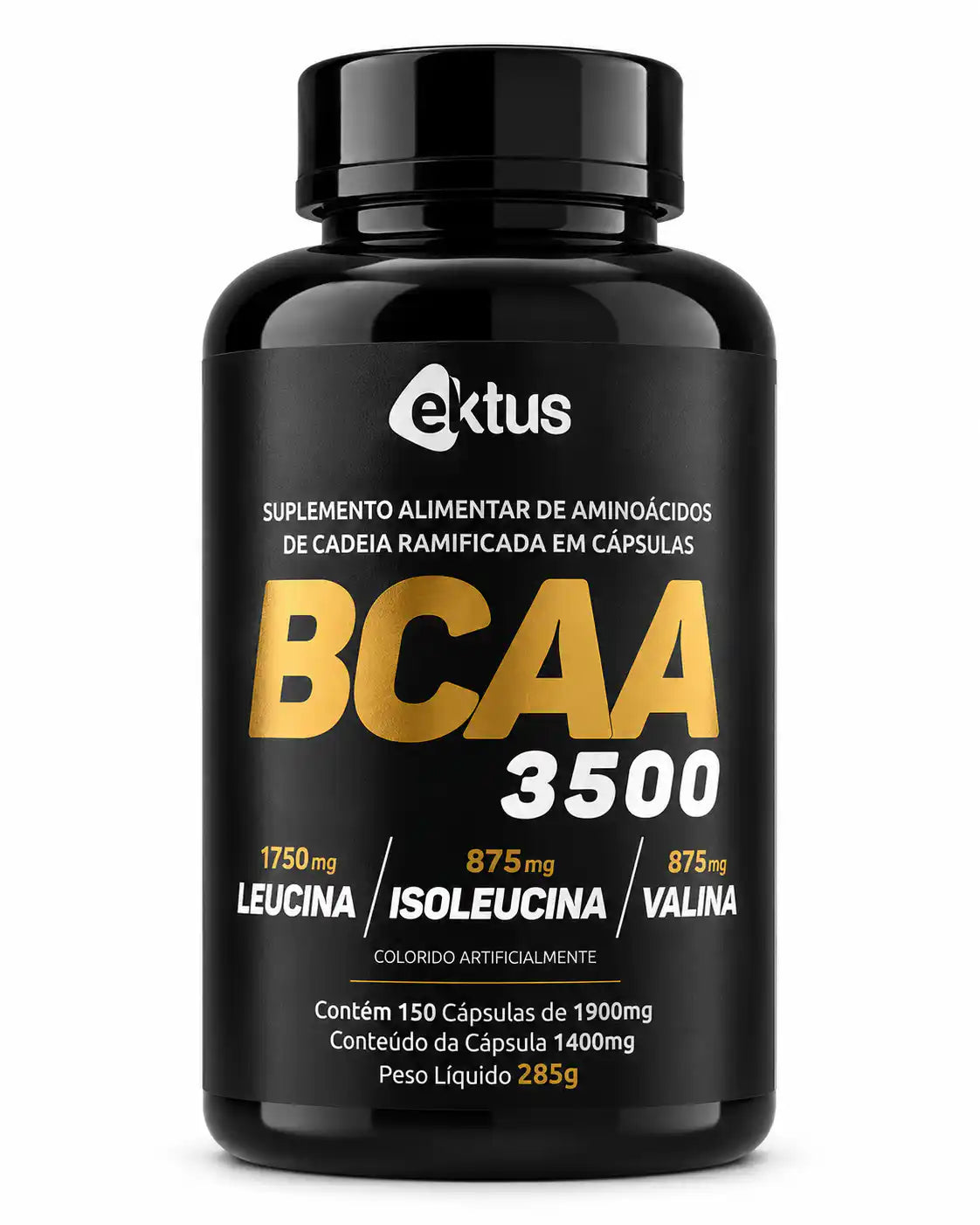 BCAA 3500 Ektus 150 Cápsulas – Recuperação Muscular, Anti-catabolismo e Performance (Ektus)