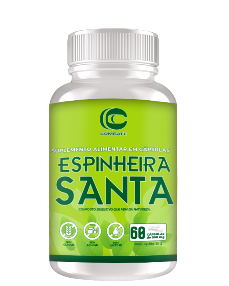 Espinheira Santa 60 Cápsulas (Combate) – Alívio de Gastrite, Azia e Proteção do Estômago