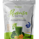 Renovita Detox em Pó 200g (Organza) – Sabor Laranja com Gengibre, Desincha e Seca Barriga