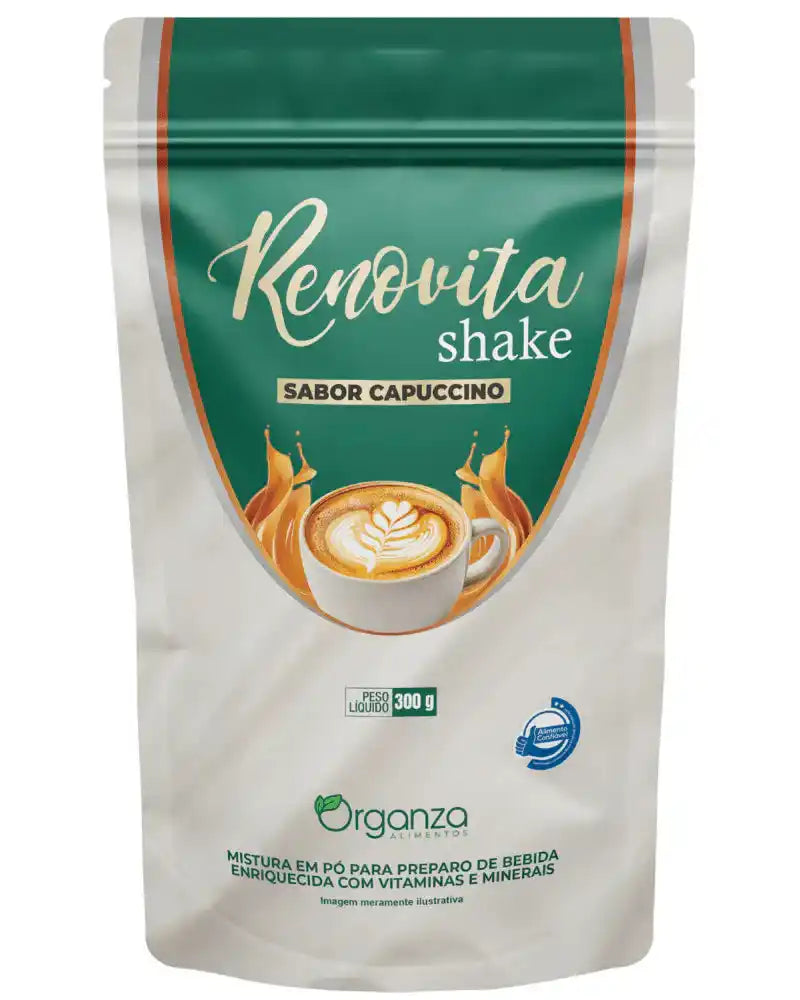 Renovita Shake Capuccino 300g (Organza) – Energia, Emagrecimento e Sabor de Cafeteria (Vitadrop)