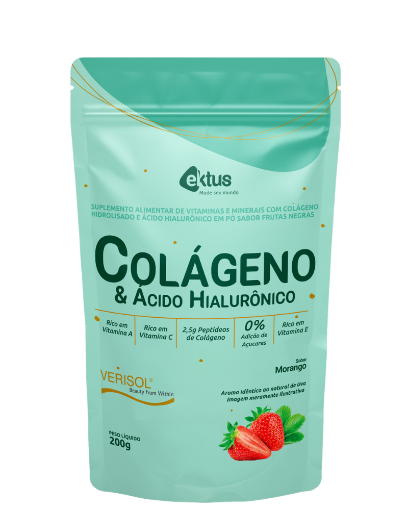 Colágeno Verisol® & Ácido Hialurônico 200g (Ektus) – Firmeza, Antirrugas e Zero Açúcar (Vitadrop)