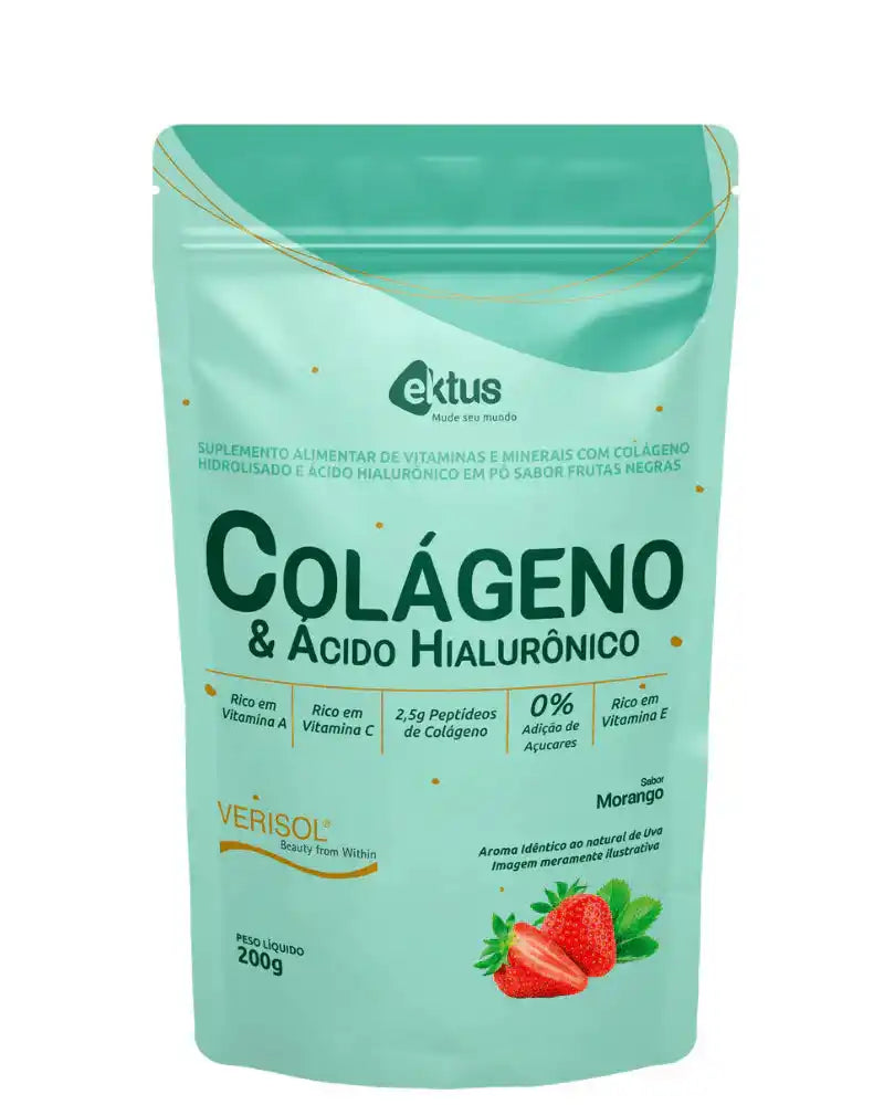 Colágeno Verisol® & Ácido Hialurônico 200g (Ektus) – Firmeza, Antirrugas e Zero Açúcar (Vitadrop)