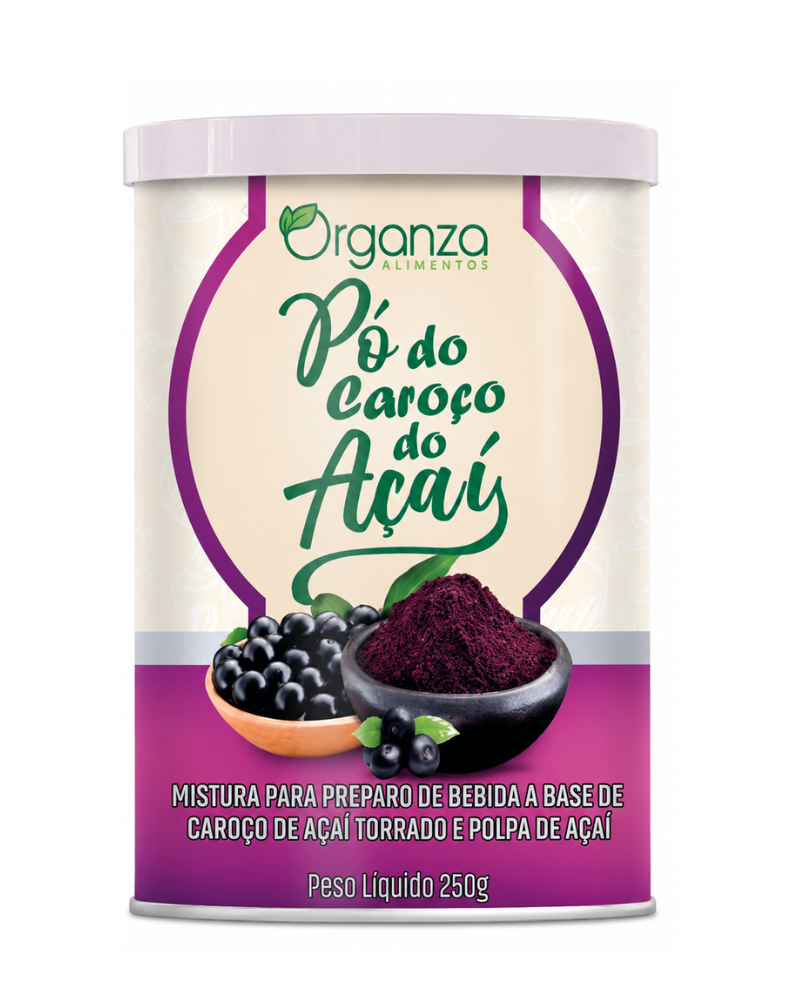 Pó do Caroço do Açaí 250g (Organza) – O "Café" Sem Cafeína, Colesterol e Glicemia (Vitadrop)