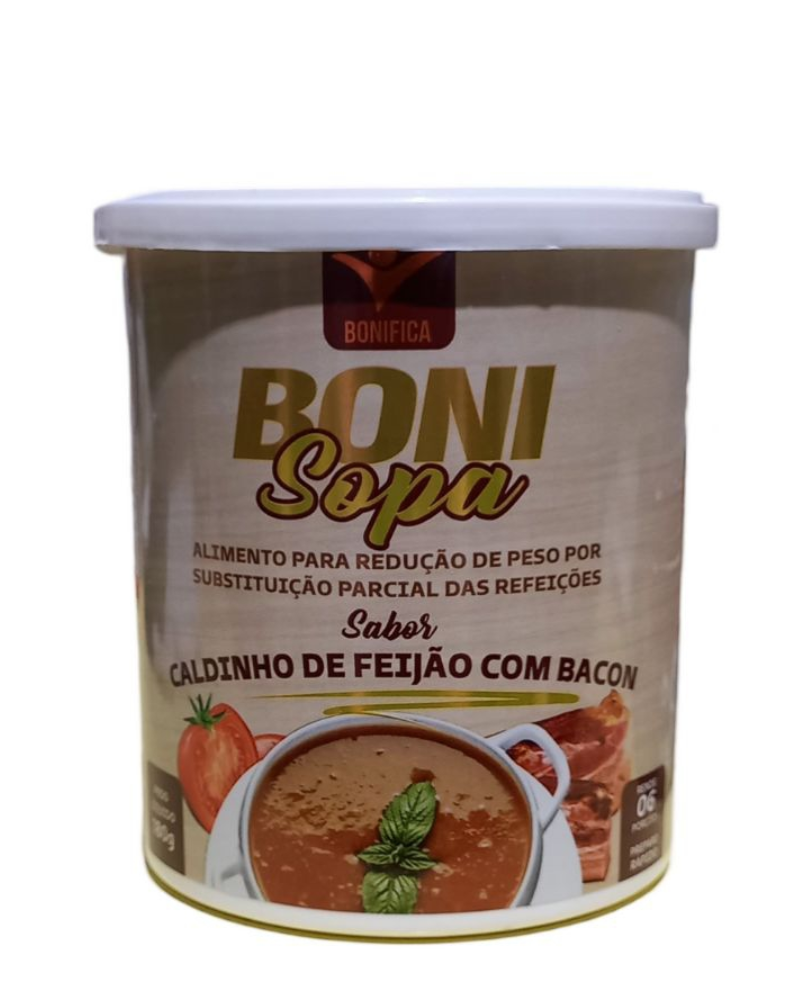 Boni Sopa Caldinho de Feijão com Bacon 180g (Bonifica) – Jantar Fit, Substitutos de Refeição e Emagrecimento (Vitadrop)