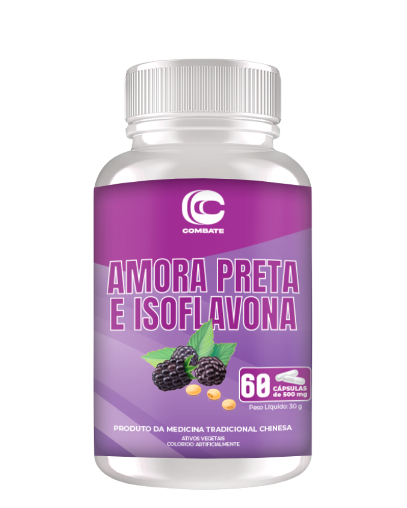 Suplemento Amora Preta e Isoflavona 60 Cáps. (Combate) – Alívio da Menopausa, Calorões e TPM (Vitadrop)
