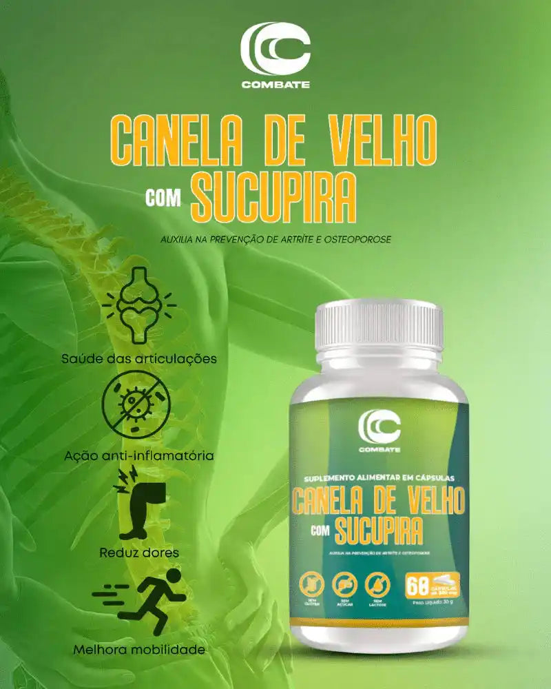 Canela de Velho com Sucupira 60 Cápsulas (Combate) – Anti-inflamatório Natural e Alívio das Articulações (Vitadrop)