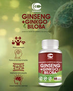 Ginseng + Ginkgo Biloba 60 Cápsulas (Combate) – Memória, Foco, Energia e Circulação (Vitadrop)