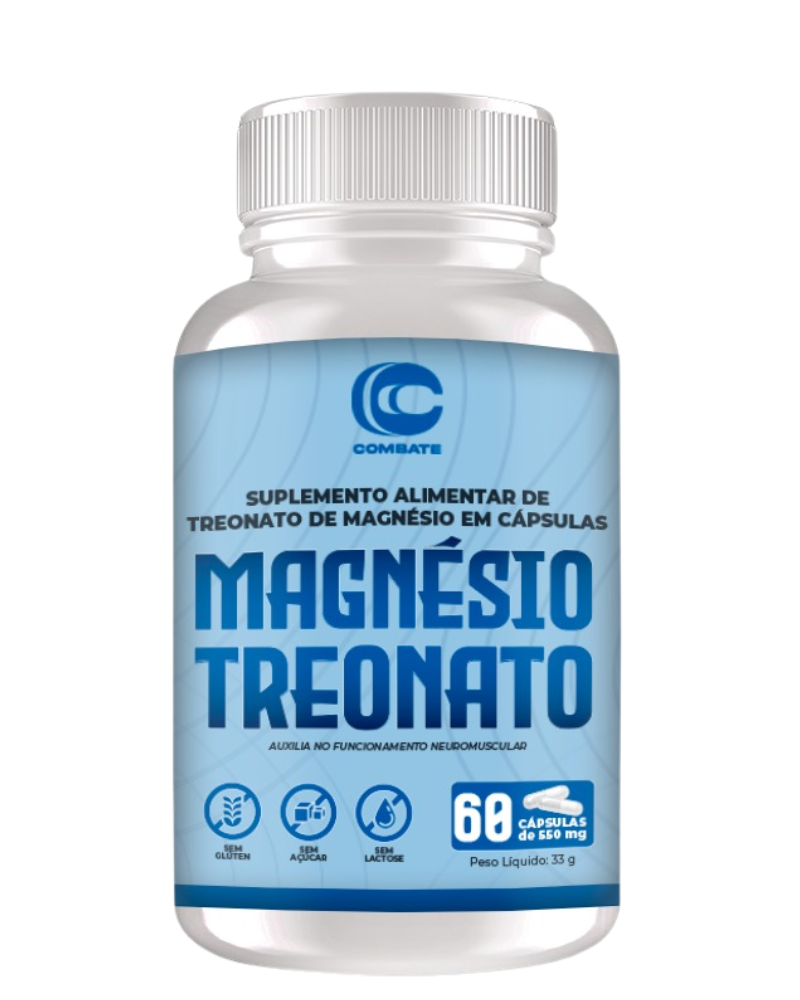 Magnésio Treonato 60 Cápsulas (Combate) – Memória, Sono Reparador e Foco Mental (Vitadrop)