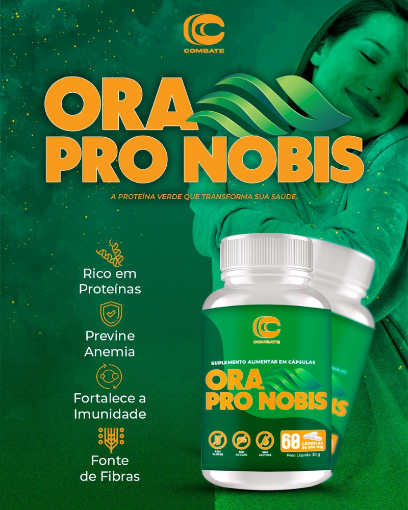 Ora Pro Nobis 60 Cápsulas (Combate) – Superalimento, Proteína Vegetal e Imunidade