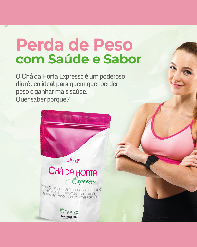 Chá da Horta Expresso Organza (120g) – Mix Termogênico, Detox e Bem-Estar