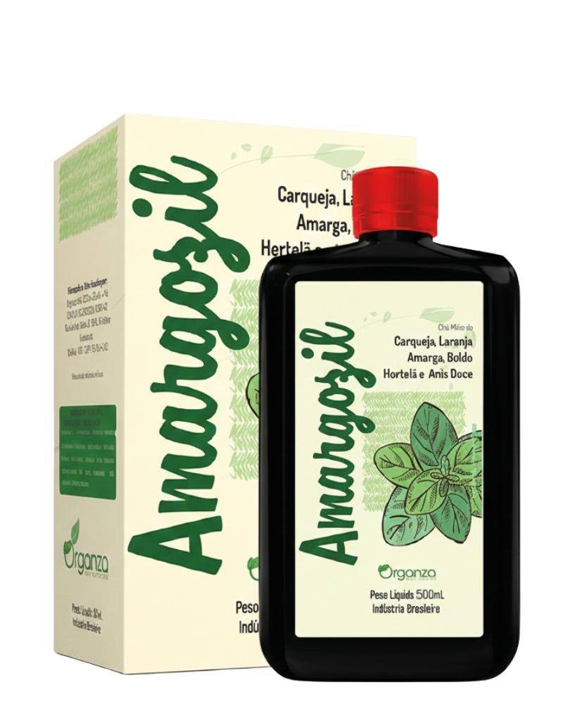 Amargozil Organza 500ml – Chá Misto de Ervas Amargas para Digestão, Fígado e Detox (Organza)