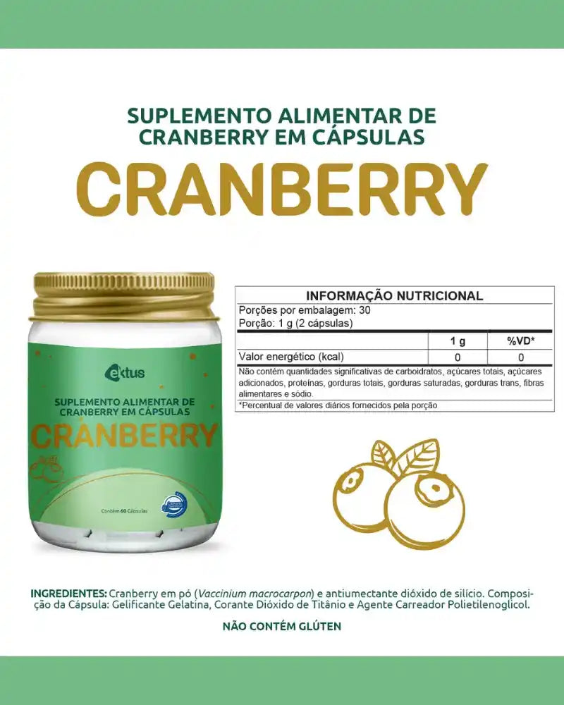 Cranberry 60 Cápsulas (Ektus) – Suporte ao Trato Urinário e Antioxidante Natural (Ektus)