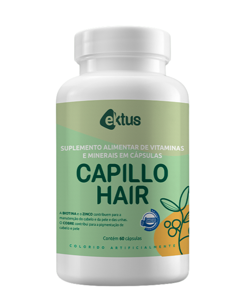 Capillo Hair Ektus 60 Cápsulas – Fortalecimento Capilar, Unhas Saudáveis e Pele Radiante (Ektus)