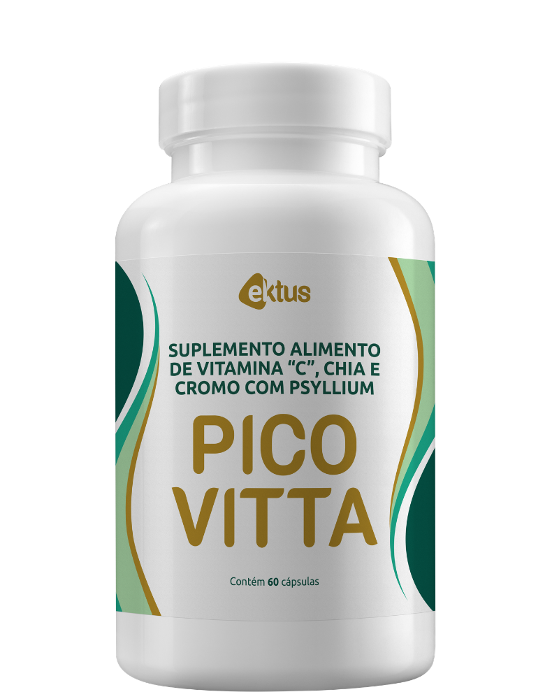 Picovitta Ektus 60 Cápsulas – Psyllium, Chia, Cromo e Vitamina C para Saciedade e Metabolismo (Ektus)