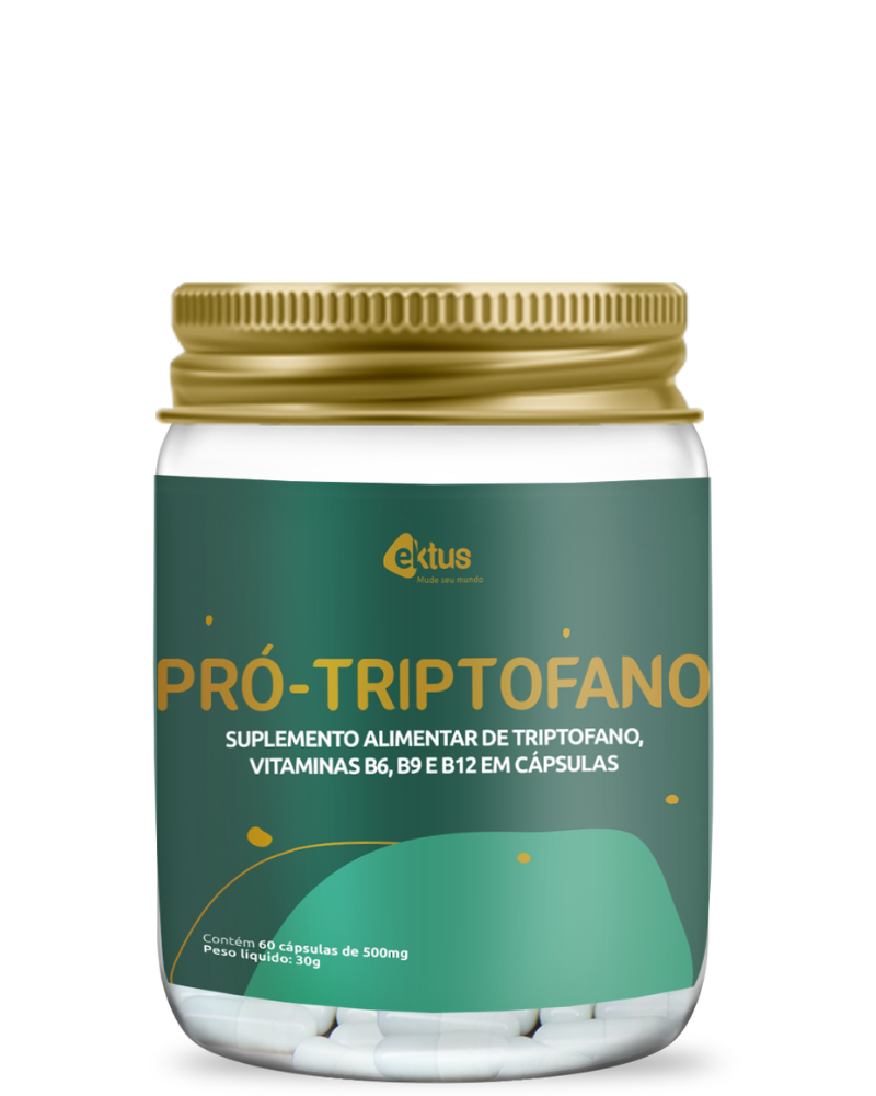 Pró-Triptofano Ektus 60 Cápsulas – Triptofano com Vitaminas B6, B9 e B12 para Humor e Sono (Ektus)