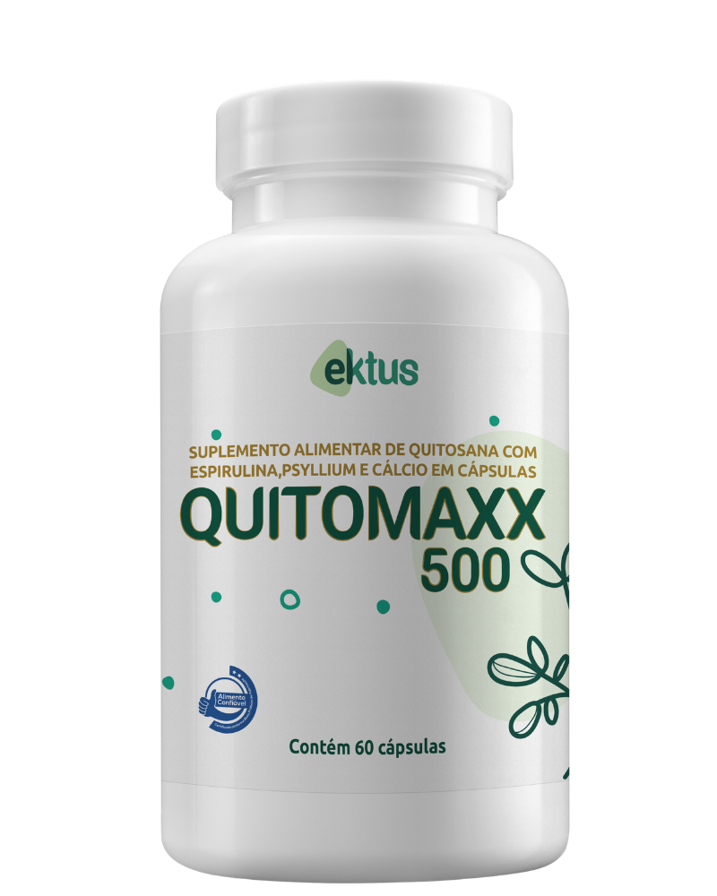 Quitomaxx 500 Ektus 60 Cápsulas – Quitosana, Espirulina, Psyllium e Cálcio (Ektus)