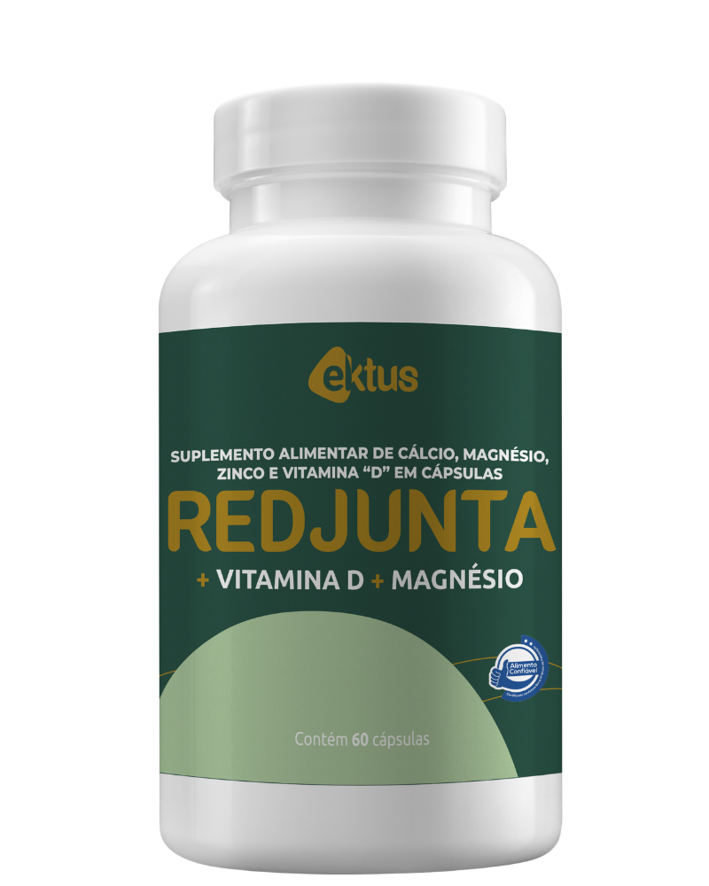 Redjunta Ektus 60 Cápsulas – Cálcio, Magnésio, Zinco e Vitamina D para Ossos e Músculos (Ektus)