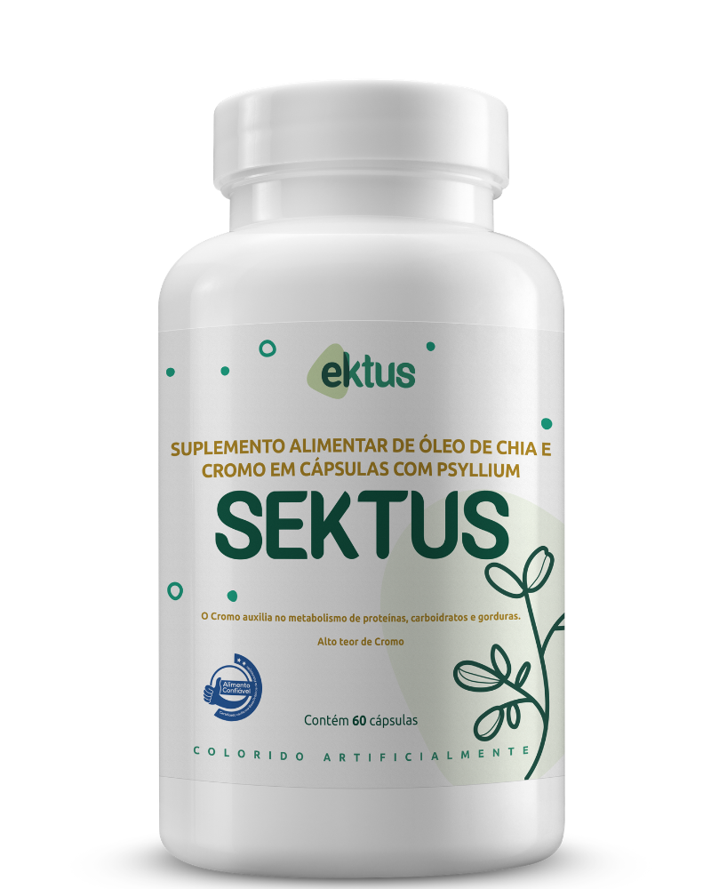 Sektus Ektus 60 Cápsulas – Óleo de Chia, Psyllium e Alto Teor de Cromo para Controle Metabólico (Ektus)