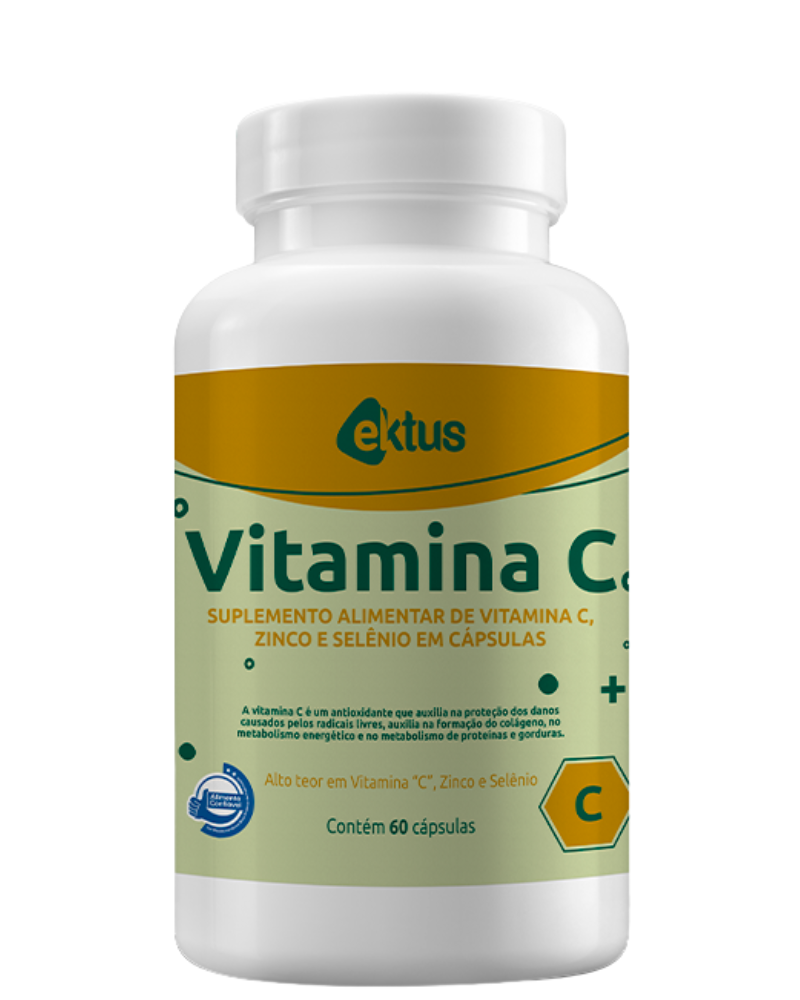 Vitamina C 1000mg + Zinco e Selênio Ektus – Imunidade, Colágeno e Proteção Antioxidante (Ektus)