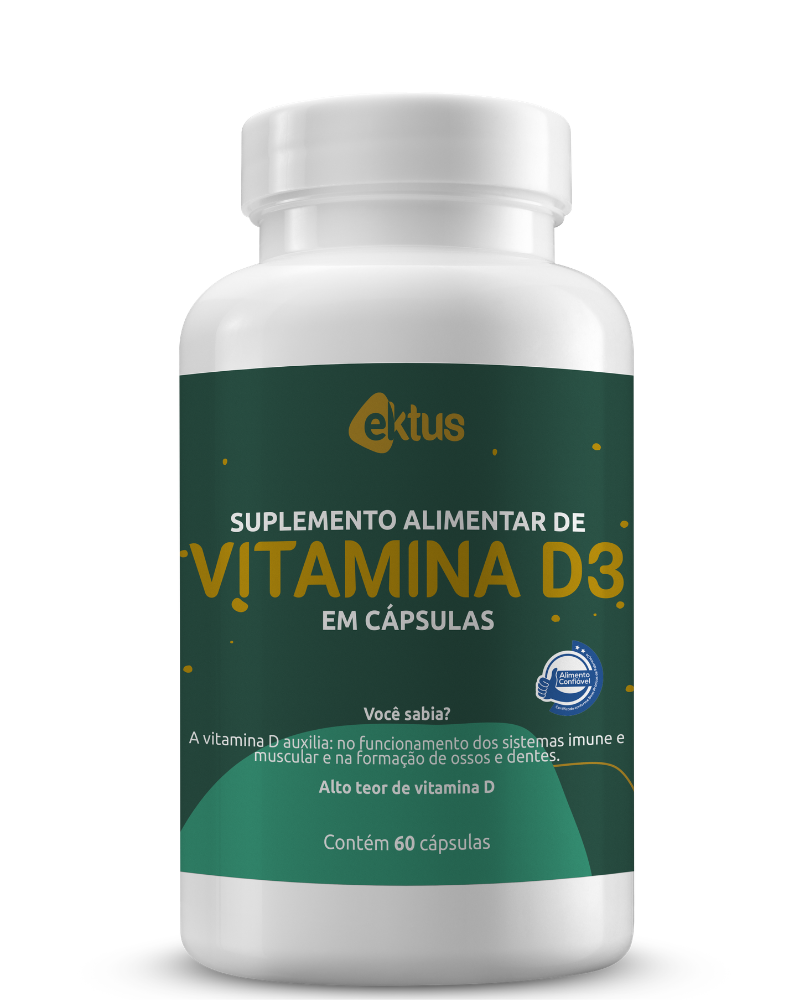 Vitamina D3 Ektus 60 Cápsulas – Imunidade, Saúde Óssea e Força Muscular (Ektus)
