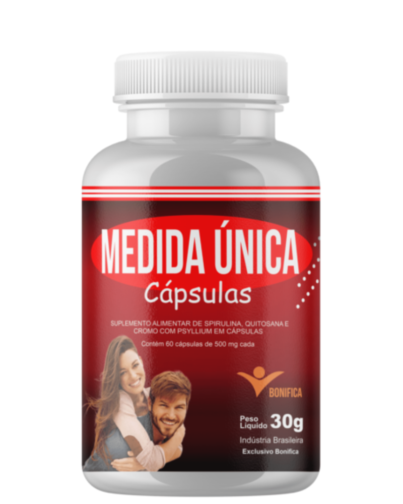 Medida Única Bonífica 60 Cápsulas – Spirulina, Quitosana, Cromo e Psyllium para Emagrecimento Inteligente