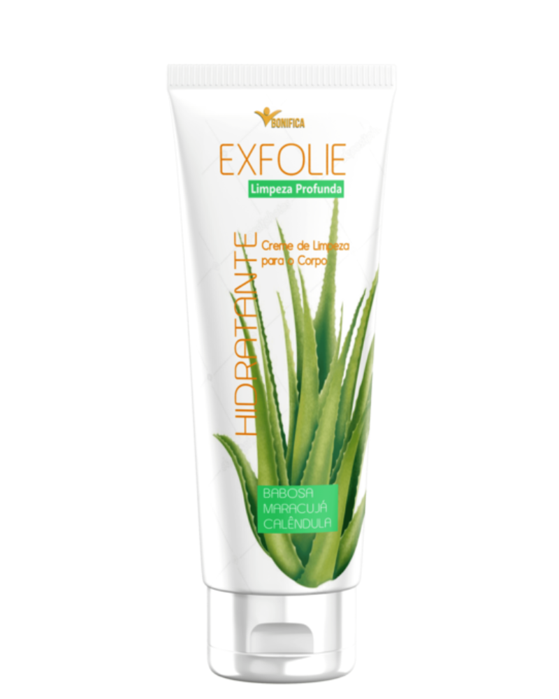 Exfolie Bonífica – Creme de Limpeza Profunda e Hidratante Corporal com Babosa, Maracujá e Calêndula