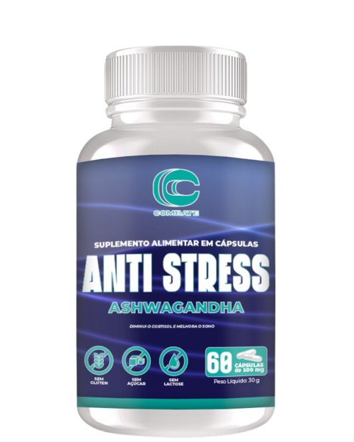 Anti Stress Ashwagandha Combate (60 Cápsulas) – O Adaptógeno Natural para Redução de Cortisol, Foco e Sono Reparador