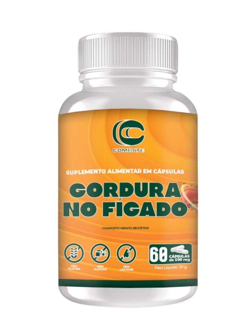 Gordura no Fígado Combate (60 Cápsulas) – Composto Hepato Protetor para Desintoxicação e Saúde Metabólica