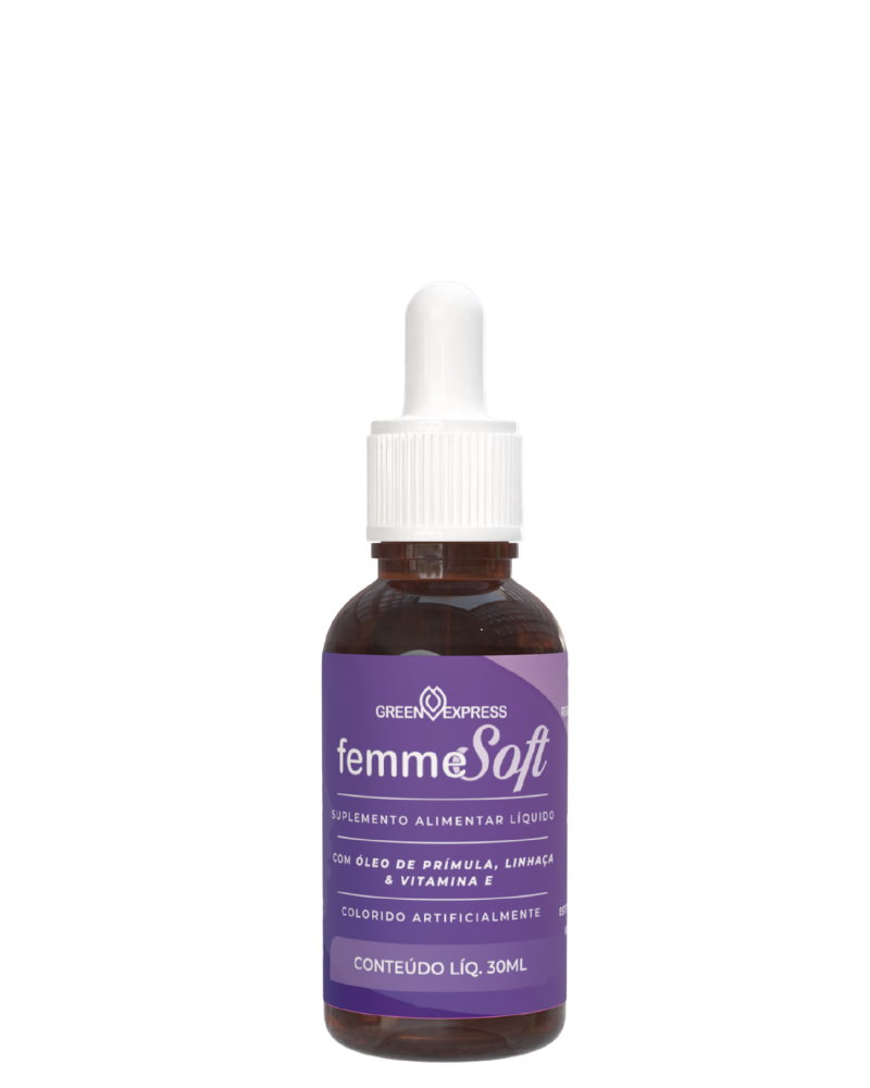 Femme Soft Green Express 30ml – Suplemento Líquido com Óleo de Prímula, Linhaça e Vitamina E para Equilíbrio Hormonal