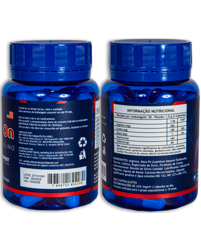 Pai tá On Diamond Expert 60 Cápsulas – Estimulante Masculino para Libido, Performance e Energia
