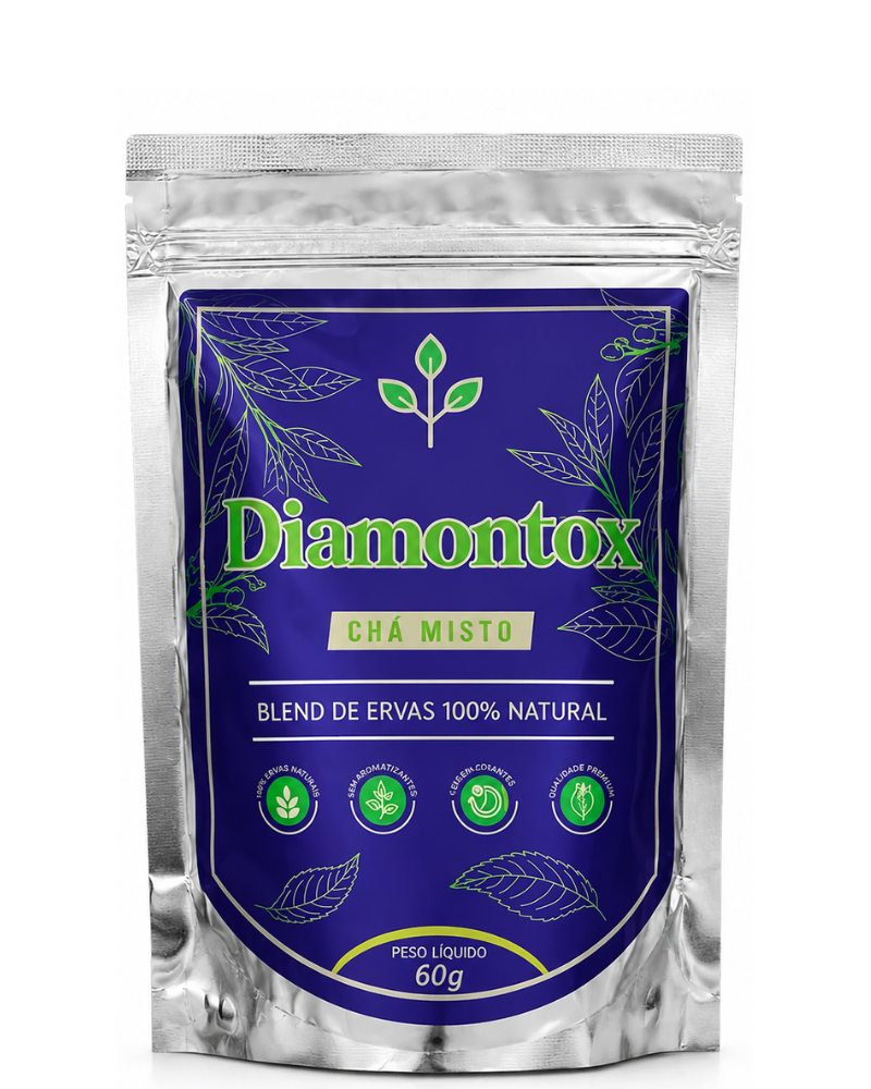 Diamontox Chá Misto – Blend Natural com Hibisco, Chá Verde e Camomila para Equilíbrio e Bem-Estar