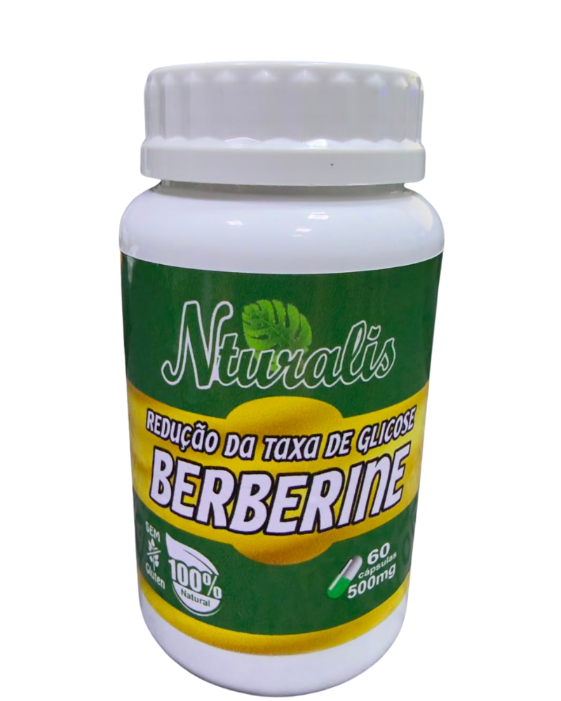 Berberine Naturalis 500mg – Suplemento 100% Natural para Auxílio no Controle da Glicose (60 Cápsulas)