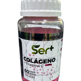 Ser+ Colágeno + Vitamina C (500mg) – Suporte para Firmeza da Pele, Cabelos e Unhas (60 Cápsulas)