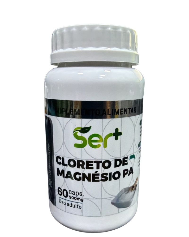 Cloreto de Magnésio Ser+ (500mg) – Suporte Mineral para Saúde Muscular, Nervosa e Óssea (60 Cápsulas)