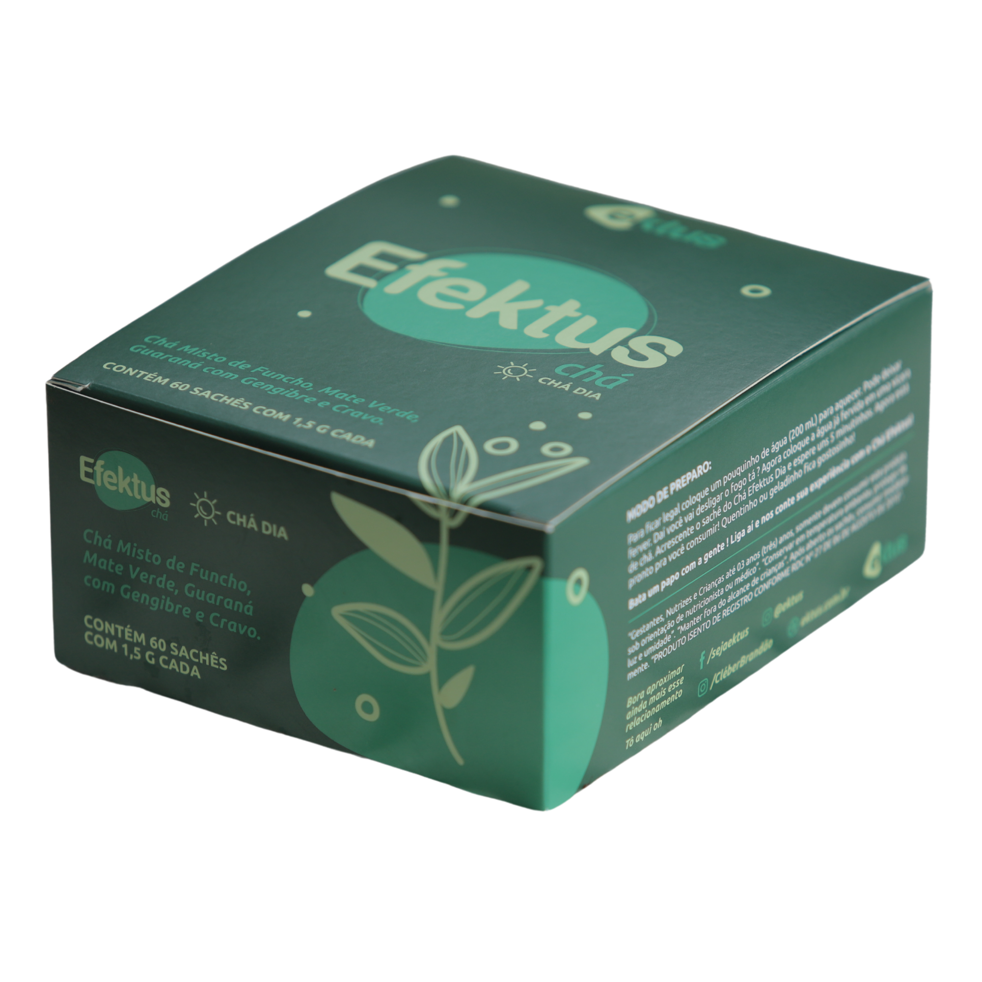 Efektus Chá Dia 60 Sachês – Chá Misto Termogênico para Disposição e Conforto Digestivo (Ektus)